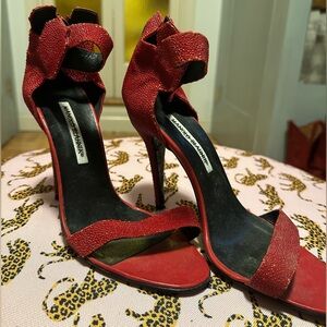 Elegant Red Manolo Blahnik High Heels